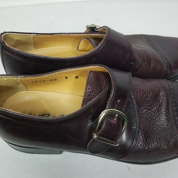 Vito Papolo Italy Cap Toe Monk Strap Loafers 9 M - Picture 5 of 8